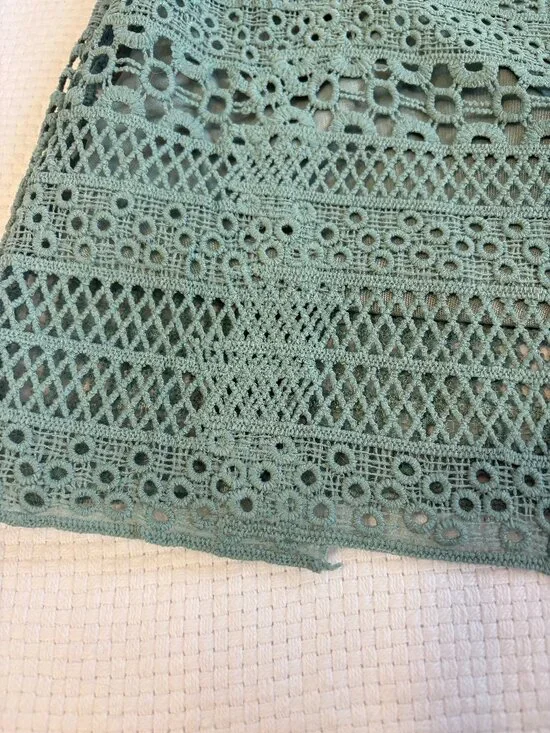 Sage Green Eyelet Lace Modest Maxi Dress - Picture 13 of 13